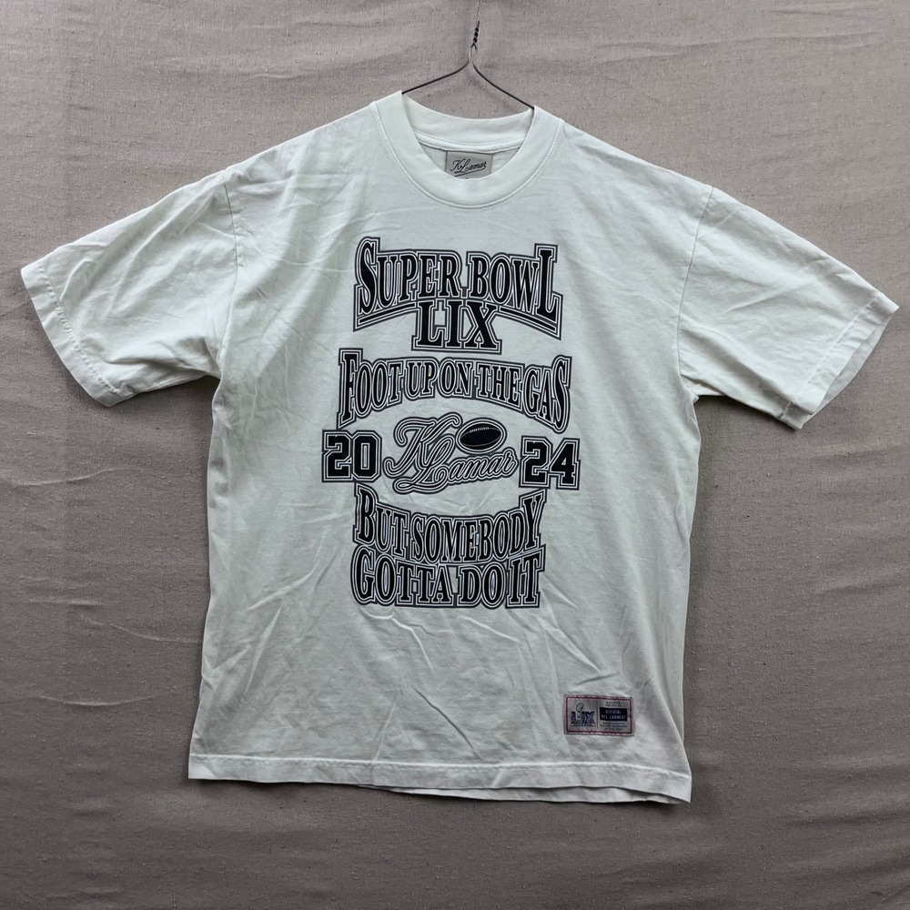 Willy Chavarria Super Bowl LIX Kendrick Lamar T-Shirt Mens M White Graphic Tee